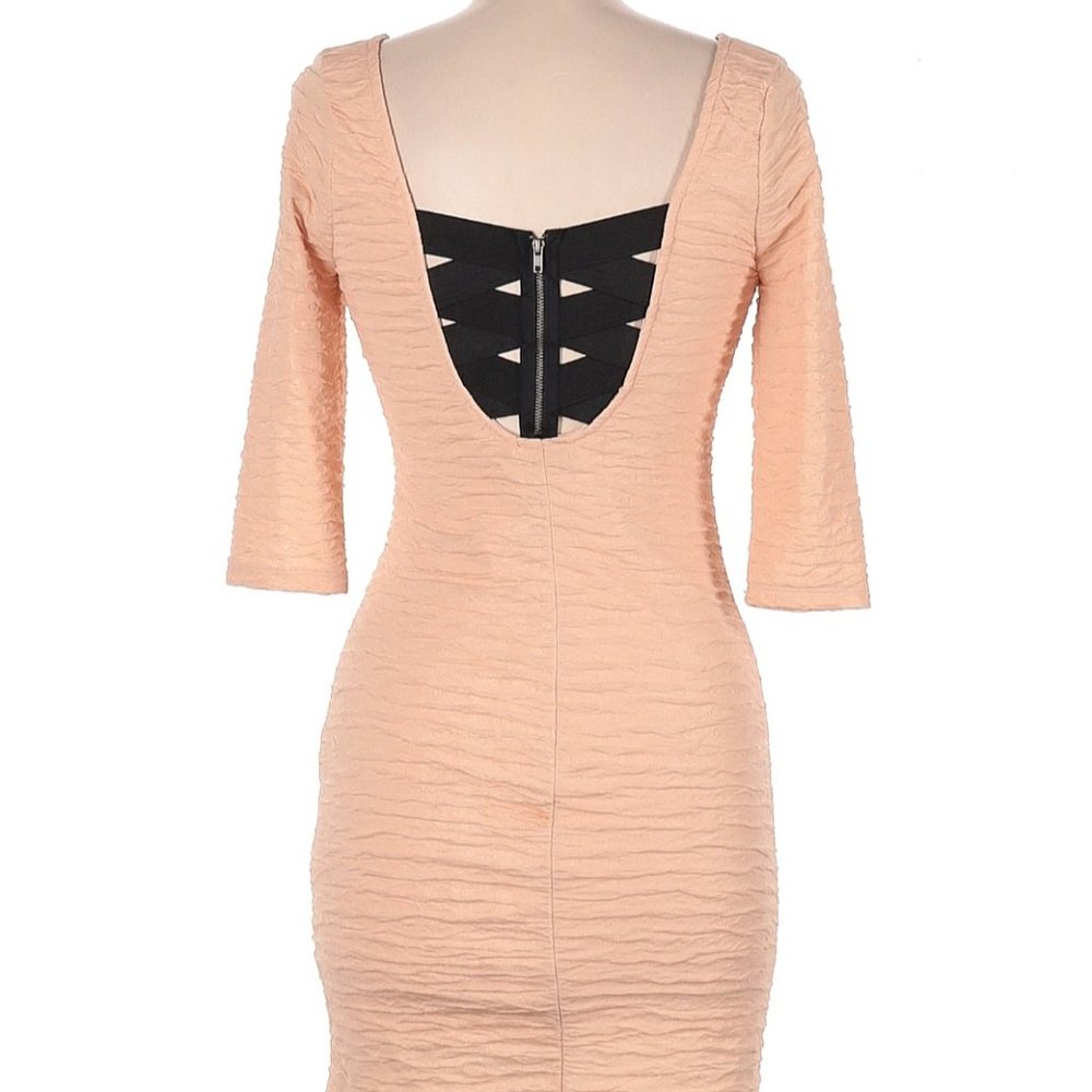 NWT - Material Girl Peach Sparkly Cocktail Dress - Picture 2 of 12